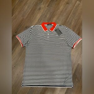 New G/Fore G4 Polo Shirt White Blue Red Stripe SNO G4MS23K003 Men's Sz XL
